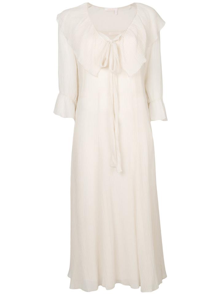 See By Chloé - Cheesecloth Collared Dress - Women - Cotton - 38, White, Cotton