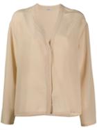 Barena Flared V-neck Blouse - Neutrals