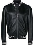 Versace Logo-hem Bomber Jacket - Black