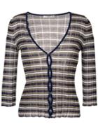 Prada Pre-owned 2000 Striped Cardigan - Blue