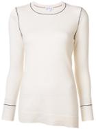 Belford Stitch Detail Jumper, Women's, Size: Small, White, Cashmere