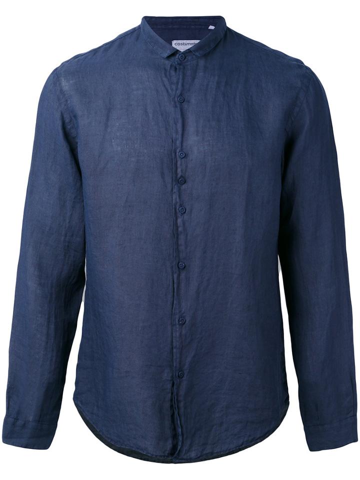 Casual Shirt - Men - Cotton - 52, Blue, Cotton, Costumein