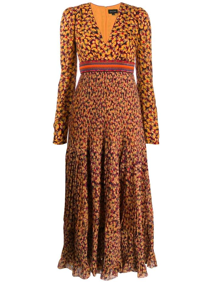 Saloni Floral Print Dress - Yellow