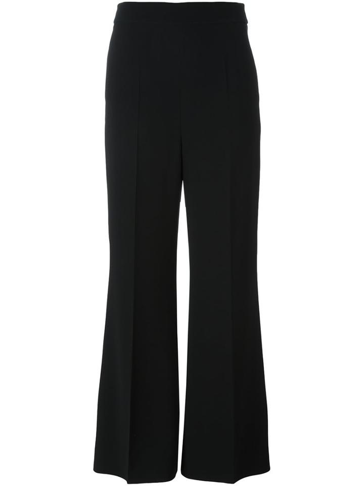 Sportmax Flared Trousers, Women's, Size: 42, Black, Viscose/acetate/spandex/elastane
