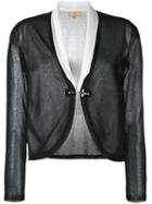 Fay - Layered Semi-sheer Cardigan - Women - Silk/cotton/polyester/viscose - S, Black, Silk/cotton/polyester/viscose