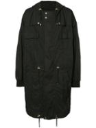 Balmain Hooded Duffle Coat, Men's, Size: Medium, Black, Cotton