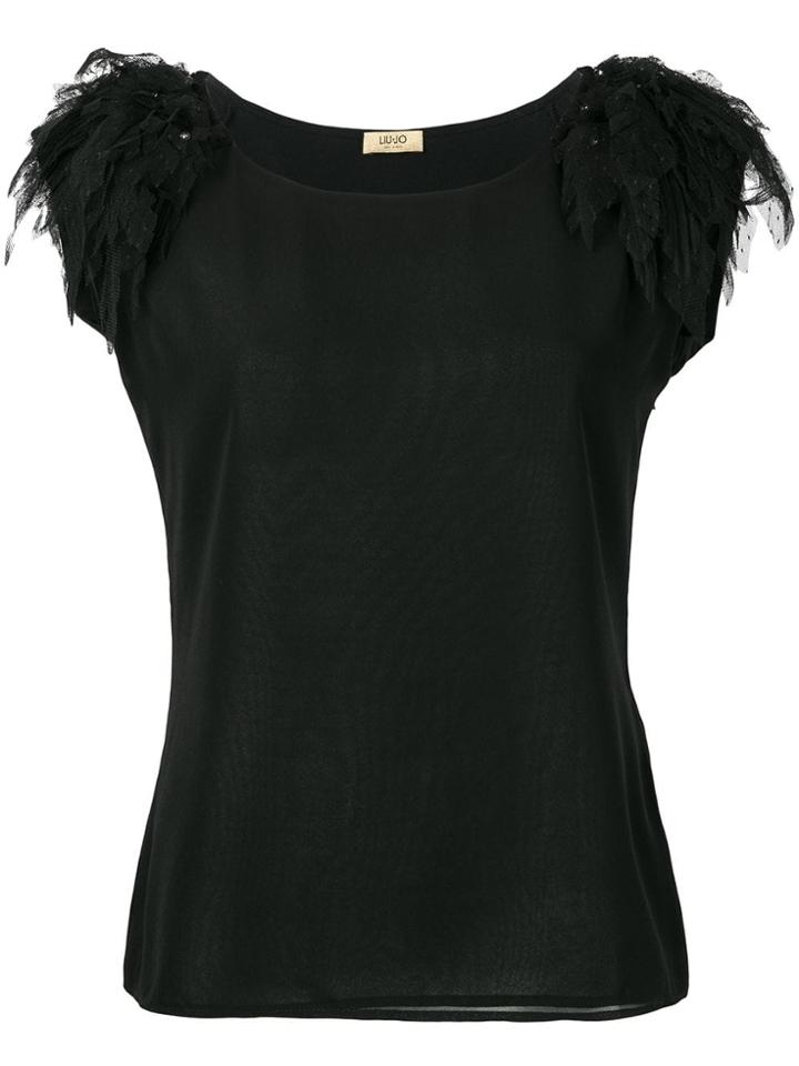 Liu Jo Embellished Short-sleeve Top - Black