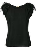 Liu Jo Embellished Short-sleeve Top - Black