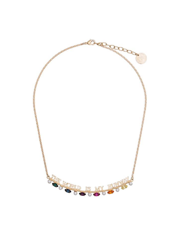 Anton Heunis Gold Tone Swarovski Necklace - Metallic