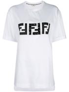Fendi Embellished Ff Logo T-shirt - White