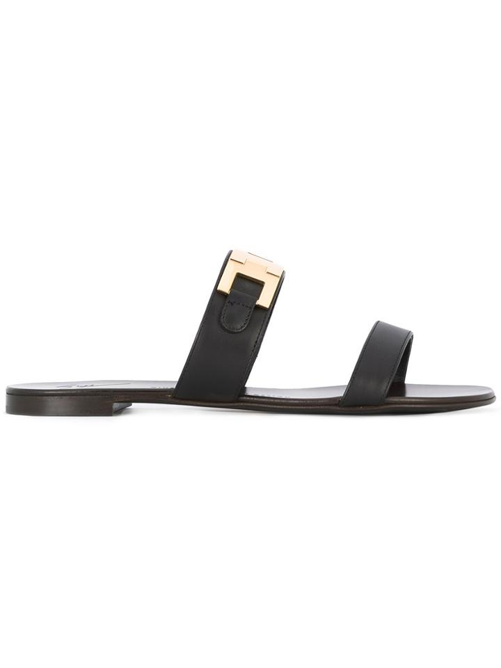 Giuseppe Zanotti Design Double Bar Sandals - Black