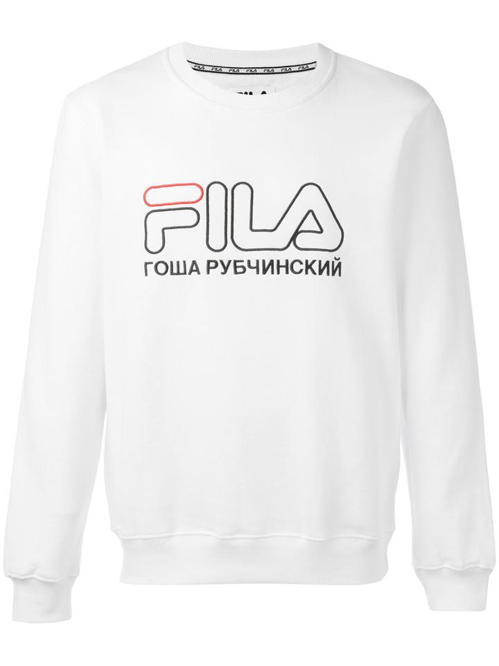 Gosha Rubchinskiy Fila Print Sweatshirt, Men's, Size: Small, White, Cotton/polyester