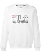 Gosha Rubchinskiy Fila Print Sweatshirt, Men's, Size: Small, White, Cotton/polyester