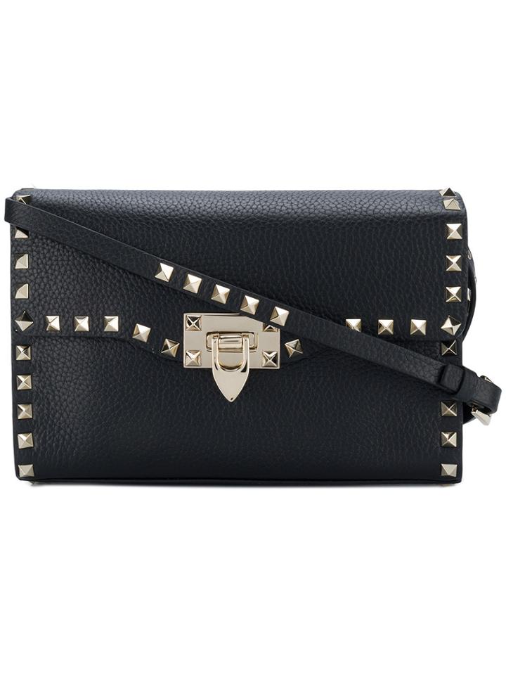 Valentino Studded Style Shoulder Bag - Black