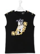 Young Versace Sleeveless Printed Top - Black