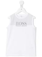 Boss Kids Mesh Panel Logo Vest Top, Boy's, Size: 12 Yrs, White