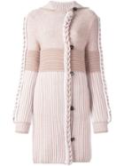 Sonia Rykiel Braided Trim Cardi-coat, Women's, Size: Small, Nude/neutrals, Polyamide/wool