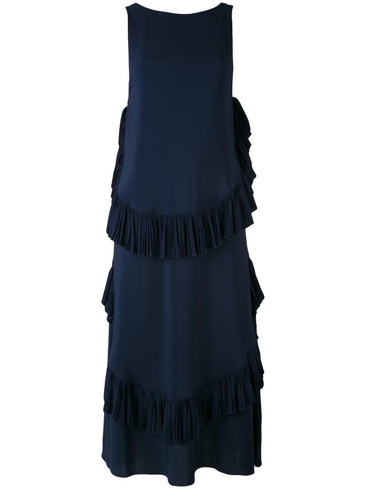 No21 - Ruffled Maxi Dress - Women - Silk/acetate - 44, Blue, Silk/acetate