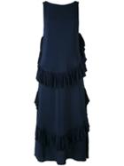 No21 - Ruffled Maxi Dress - Women - Silk/acetate - 44, Blue, Silk/acetate