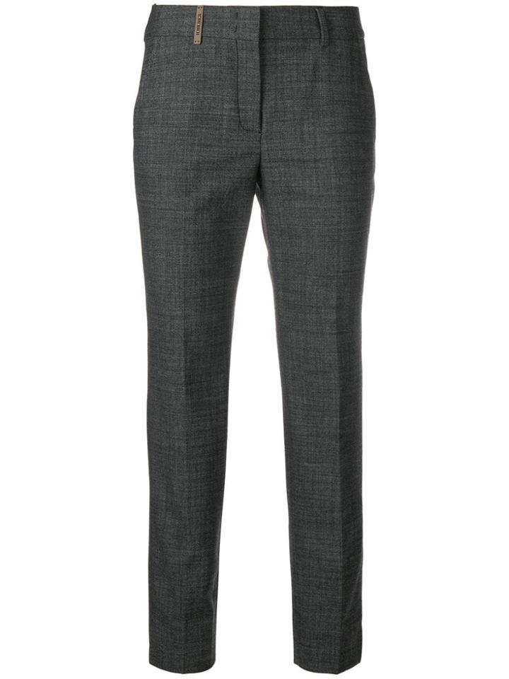 Peserico Basic Cropped Trousers - Grey