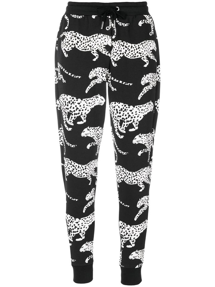 Zoe Karssen Leopard Print Joggers - Black