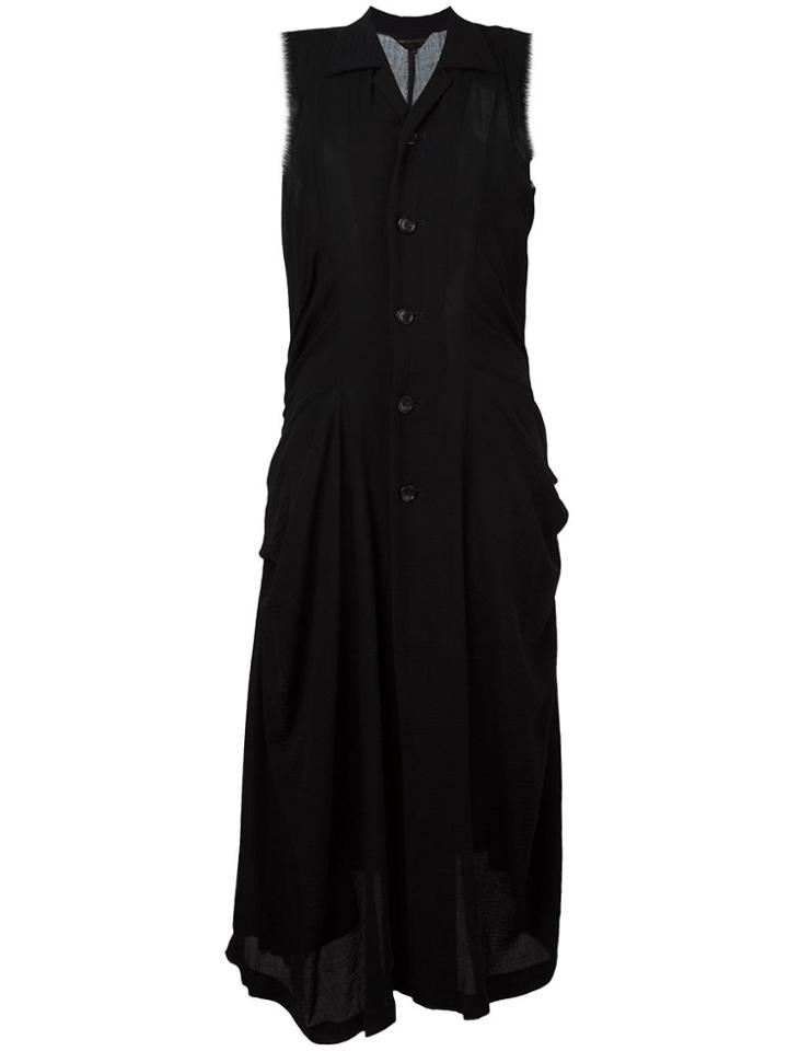 Comme Des Garçons Vintage Long Frayed Edge Dress - Black