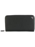 Prada Saffiano Leather Travel Wallet - Black