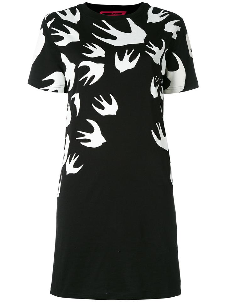 Mcq Alexander Mcqueen - Swallow Signature T-shirt Dress - Women - Cotton - M, Black, Cotton