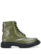 Adieu Paris Ridged Lace-up Boots - Green