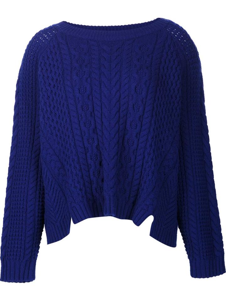 Zac Zac Posen Oversized Jumper, Women's, Size: Small, Blue, Wool