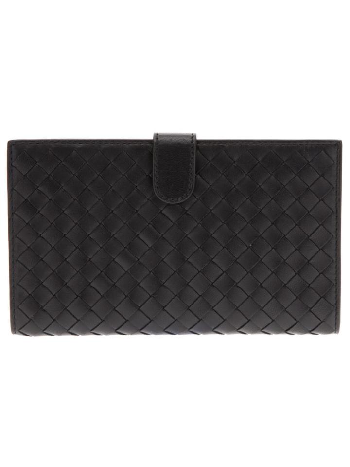 Bottega Veneta Woven Leather Purse, Women's, Black, Nappa Leather