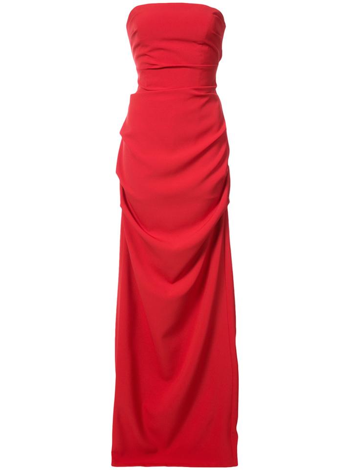 Nicole Miller Felicity Strapless Gown - Red