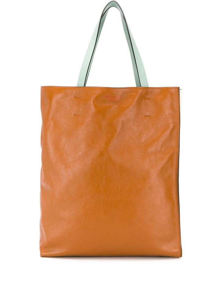 Marni Two-tone Large Tote Bag - Brown