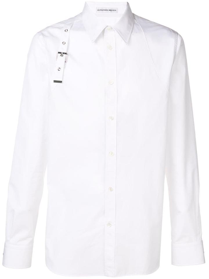 Alexander Mcqueen Buckled Shoulder Strap Detail Shirt - White