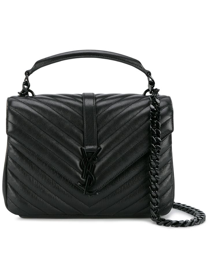 Saint Laurent Small Monogram Collège Shoulder Bag - Black