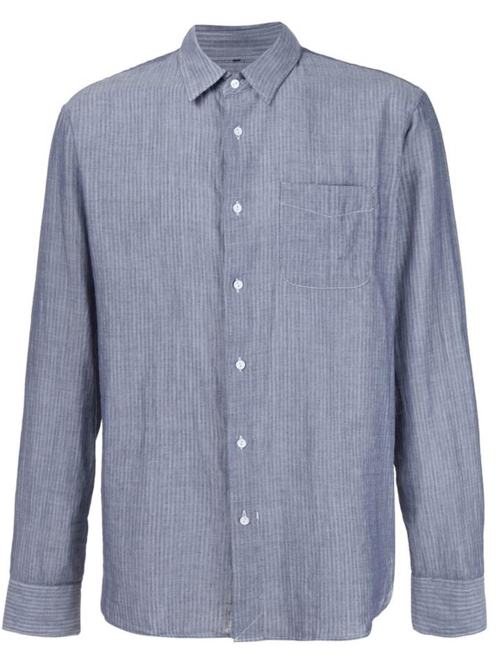 Rag & Bone Striped Shirt, Men's, Size: L, Blue, Cotton