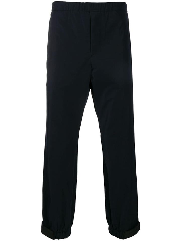 Prada Ankle Strap Logo Trousers - Blue