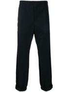 Prada Ankle Strap Logo Trousers - Blue