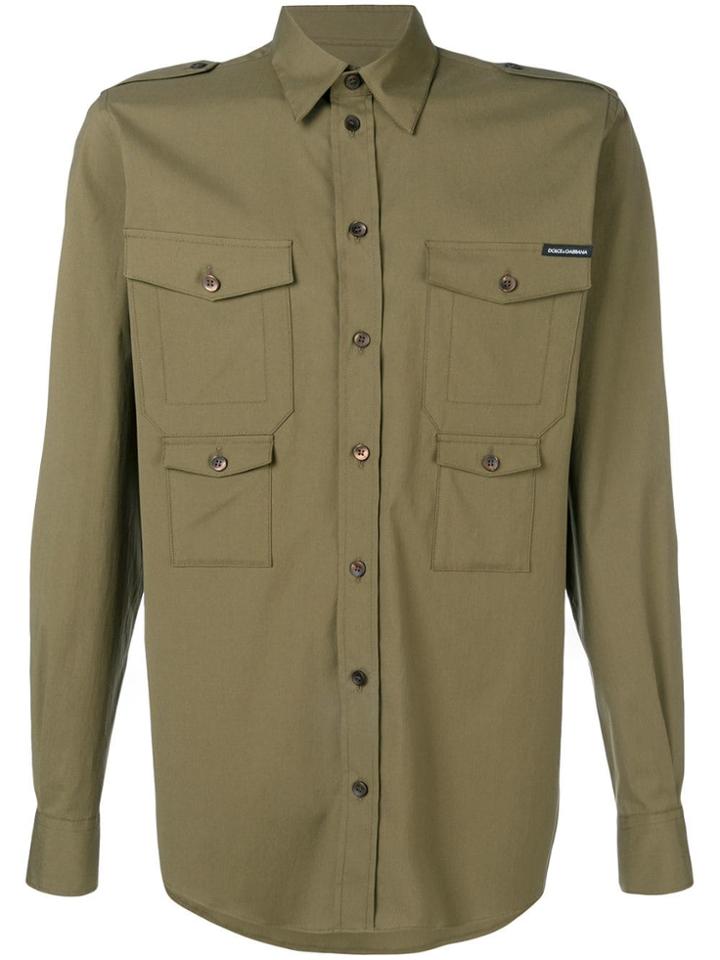 Dolce & Gabbana Long Sleeved Military Shirt - Green