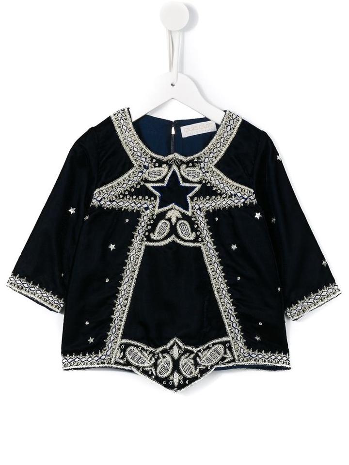 Quis Quis Embroidered Top, Girl's, Size: 10 Yrs, Blue