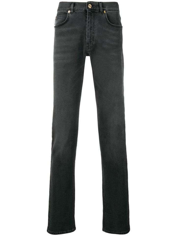 Versace Faded Straight Leg Trousers - Black