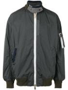 Sacai Over-dyed Bomber Jacket, Men's, Size: 4, Grey, Cotton/nylon/wool/polyester