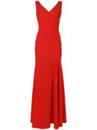 Alexander Mcqueen Classic V-neck Gown - Red