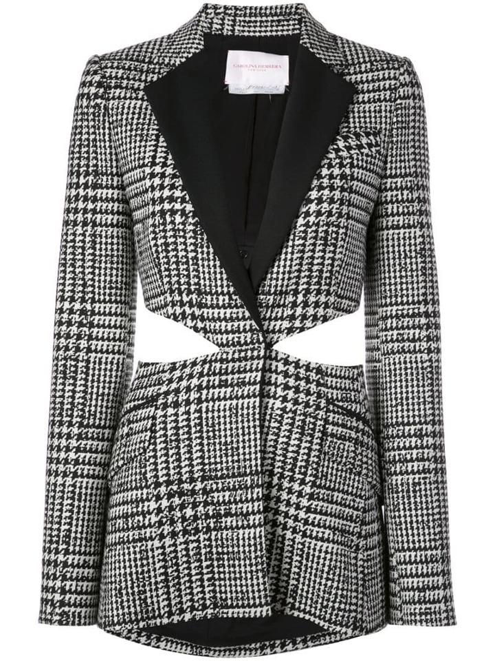 Carolina Herrera Cut-out Houndstooth Jacket - Black