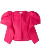 Delpozo - Structured Shoulder Jacket - Women - Cotton/linen/flax - 38, Pink/purple, Cotton/linen/flax