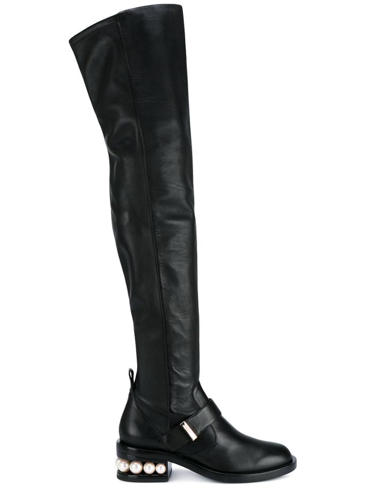 Nicholas Kirkwood Casati Pearl Over The Knee Boots - Black