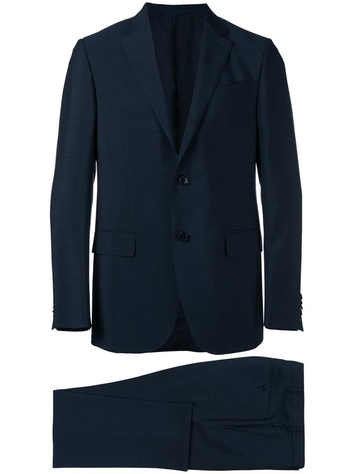 Ermenegildo Zegna Notched Lapel Two-piece Suit, Men's, Size: 52, Blue, Wool/mohair/cupro