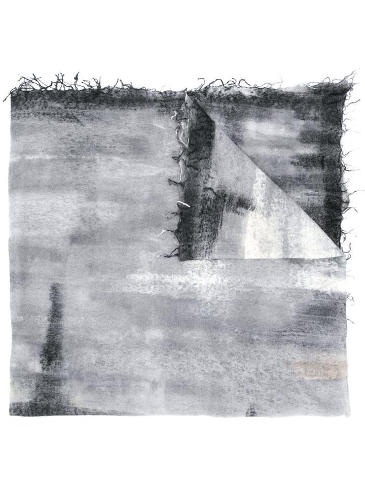 Avant Toi Cashmere Print Scarf - Grey