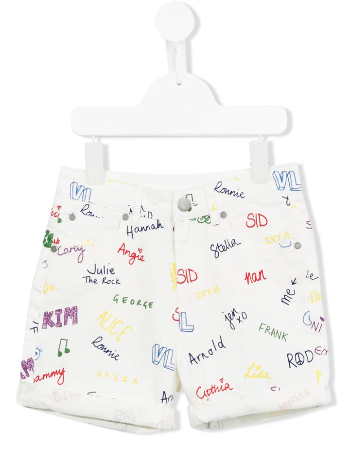 Stella Mccartney Kids Printed Denim Shorts, Girl's, Size: 6 Yrs, Red