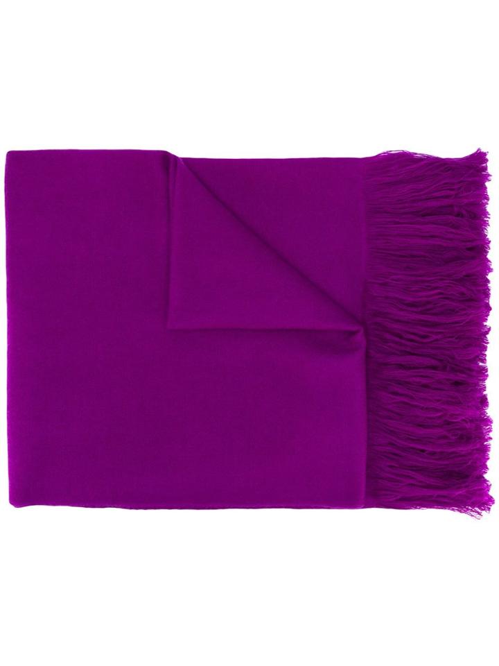 Isabel Marant Frayed Hem Scarf - Purple